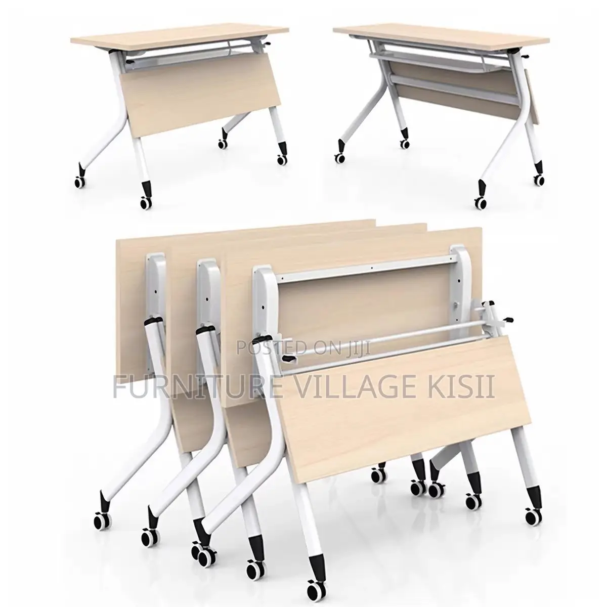 Office Furniture; 1.4M Folding Light Wood Training Table