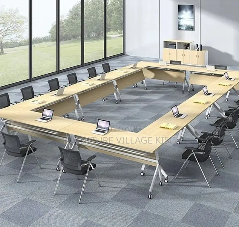 Office Furniture; 1.4M Folding Light Wood Training Table