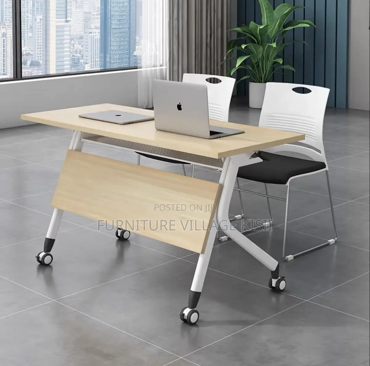 Office Furniture; 1.4M Folding Light Wood Training Table