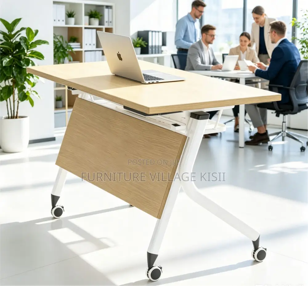 Office Furniture; 1.4M Folding Light Wood Training Table