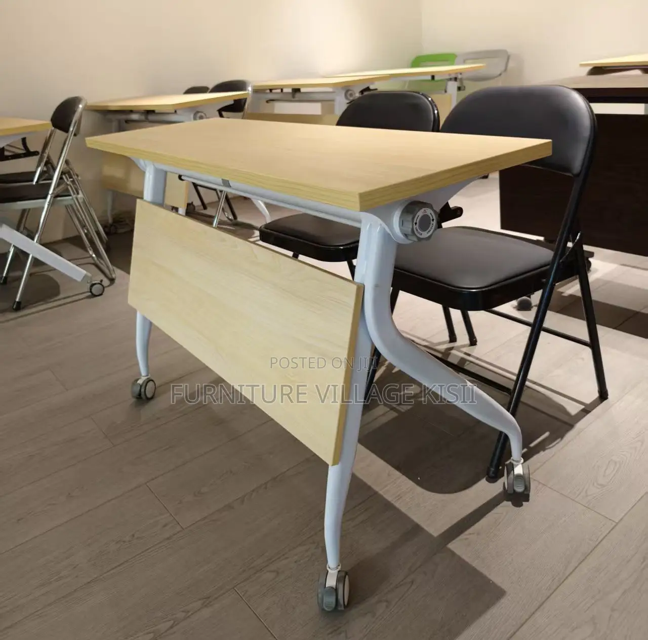 Office Furniture; 1.4M Folding Light Wood Training Table
