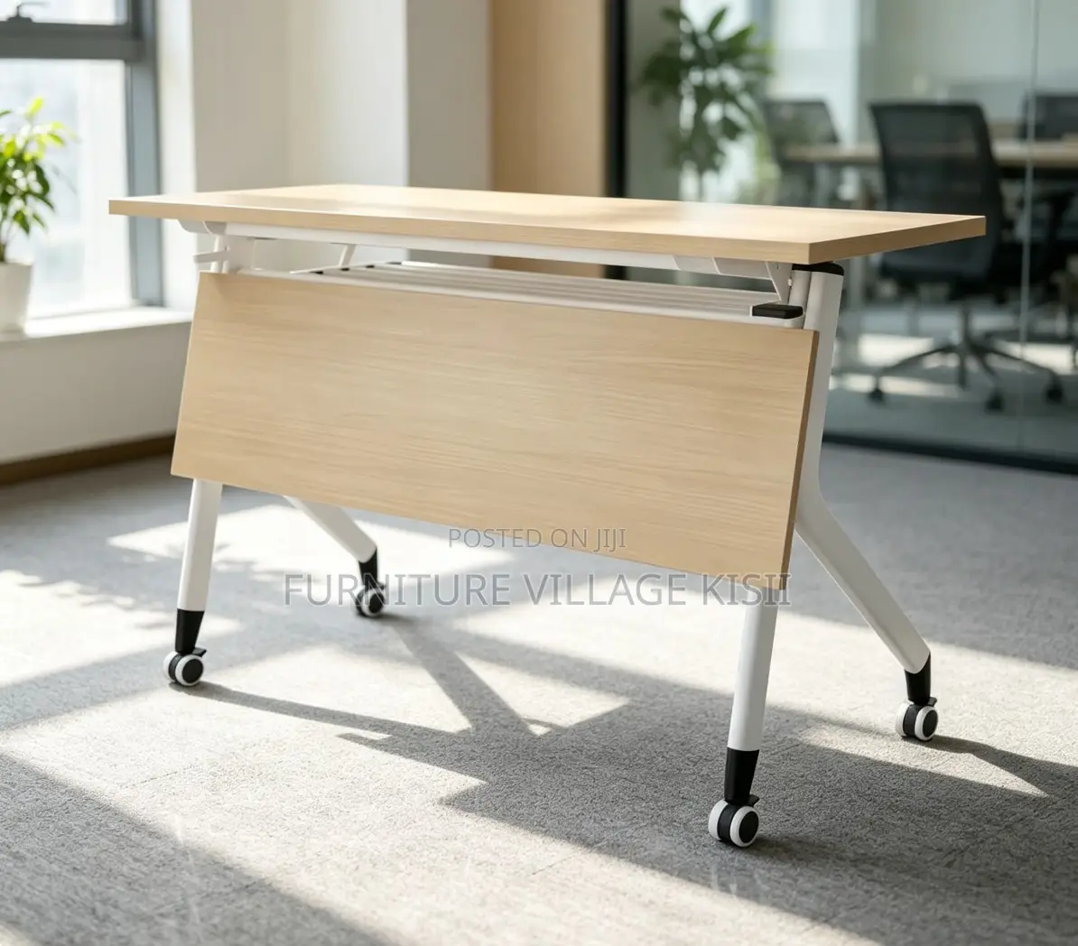 Office Furniture; 1.4M Folding Light Wood Training Table