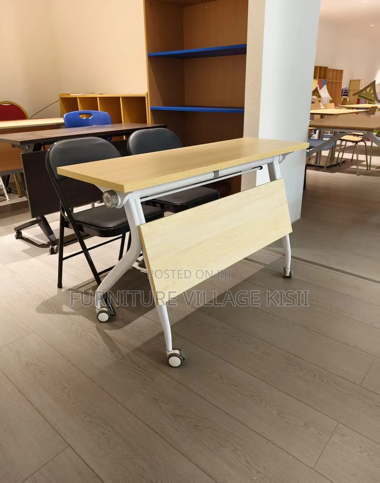 Office Furniture; 1.4M Folding Light Wood Training Table