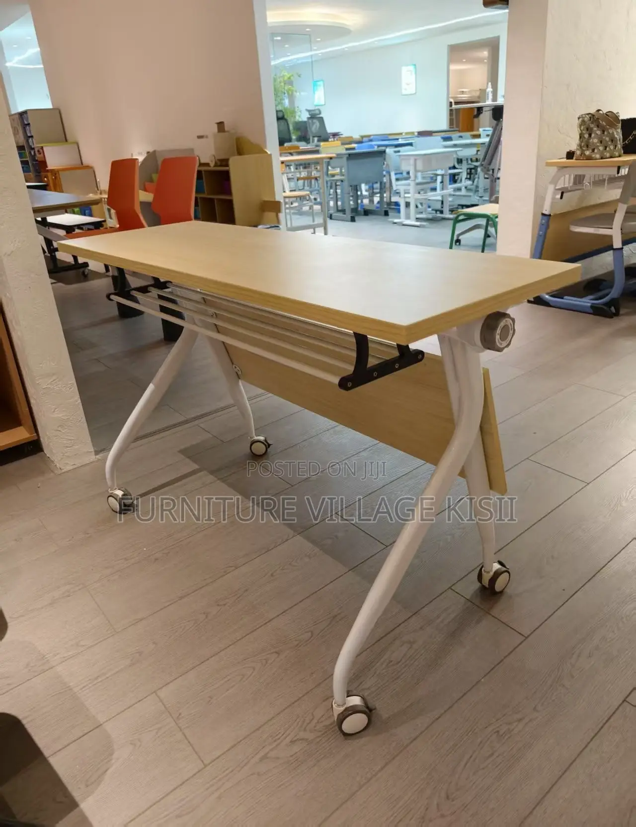 Office Furniture; 1.4M Folding Light Wood Training Table
