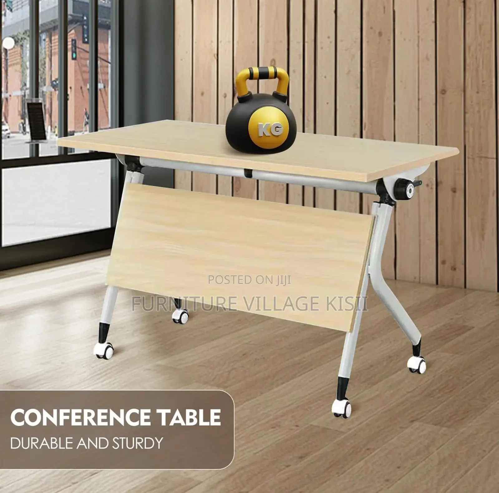 Office Furniture; 1.4M Folding Light Wood Training Table