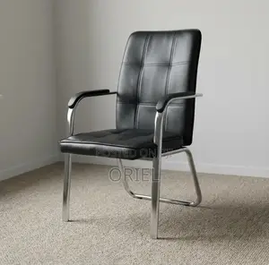 Office Chair : Medium Back Leather Padded Waiting Chair