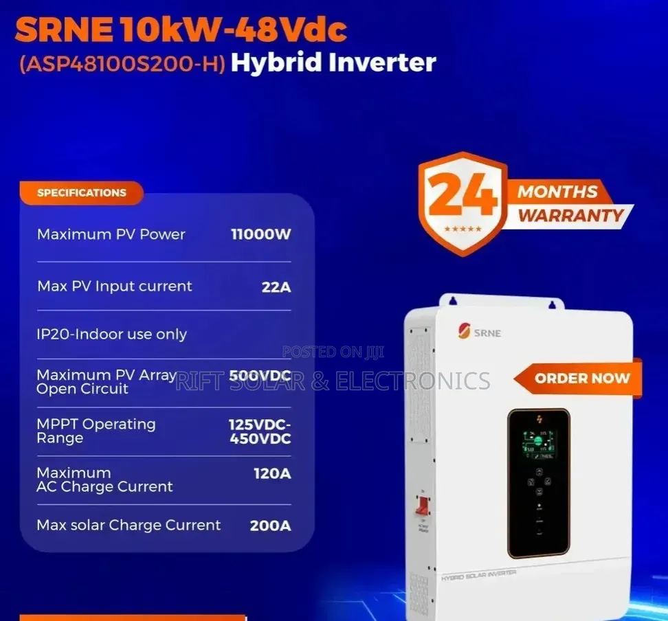 SRNE  10kw - 48v - 200A MPPT Inbuilt Controller Hybrid Inverter