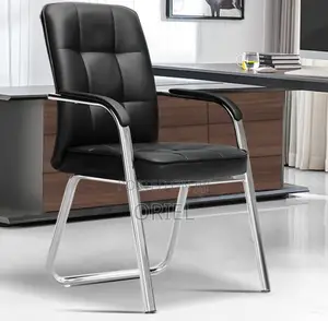 Office Chair : Medium Back Leather Padded Waiting Chair