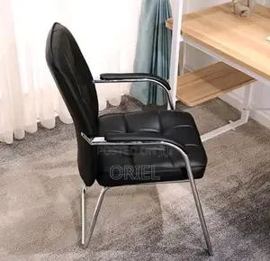 Office Chair : Medium Back Leather Padded Waiting Chair