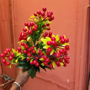 Artificial Red Berry Stem – Decorative Flower & Home Décor