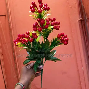 Artificial Red Berry Stem – Decorative Flower & Home Décor