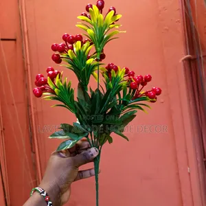 Artificial Red Berry Stem – Decorative Flower & Home Décor