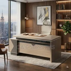 Modern Brown Wooden L-Shaped Desk-1800mm