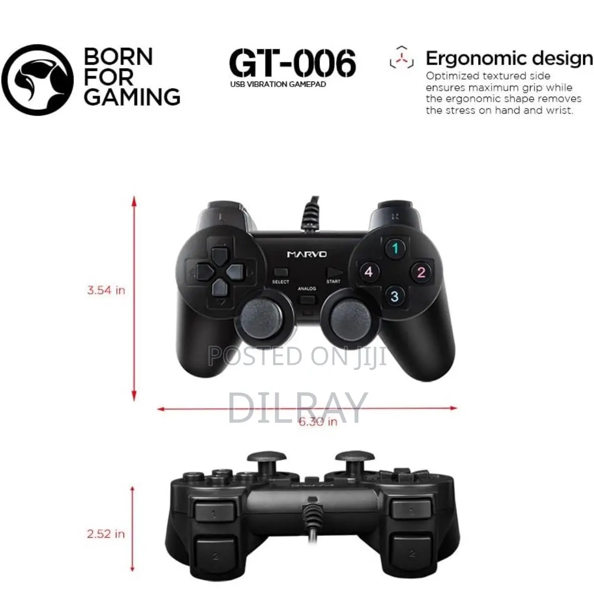 Marvo USB Vibration Gamepad for PC