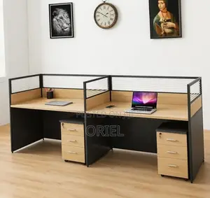 Office Workstation : 2-Person Straight Office Staff Workstation