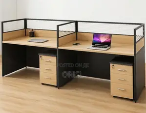 Office Workstation : 2-Person Straight Office Staff Workstation