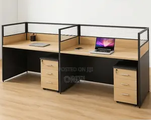 Office Workstation : 2-Person Straight Office Staff Workstation
