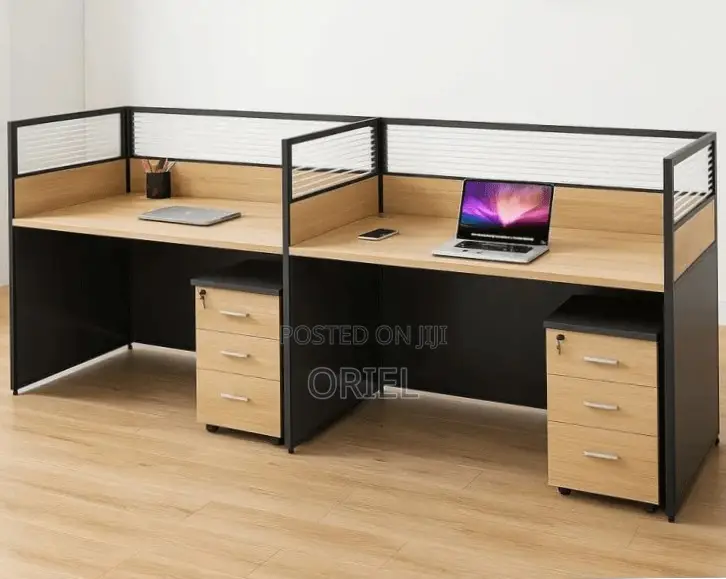 Office Workstation : 2-Person Straight Office Staff Workstation