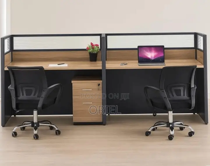 Office Workstation : 2-Person Straight Office Staff Workstation