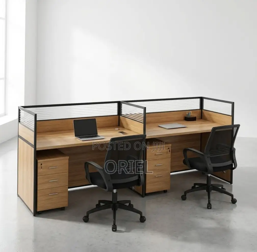 Office Workstation : 2-Person Straight Office Staff Workstation