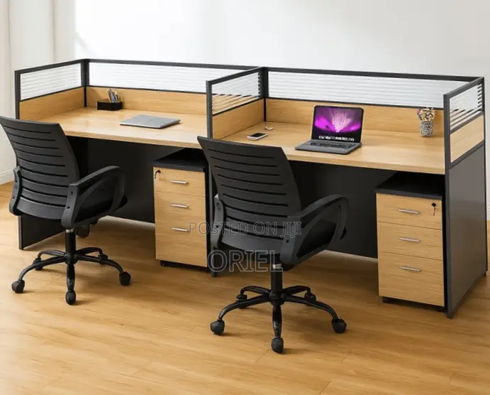 Office Workstation : 2-Person Straight Office Staff Workstation