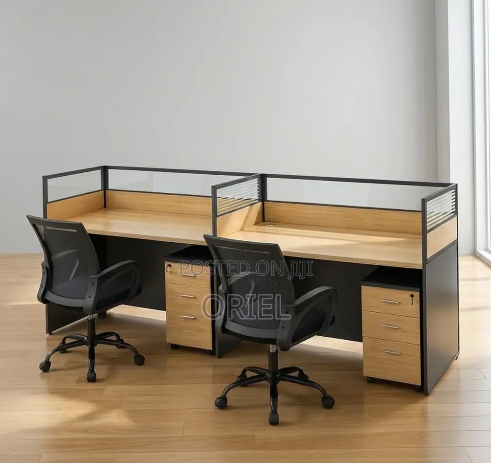 Office Workstation : 2-Person Straight Office Staff Workstation
