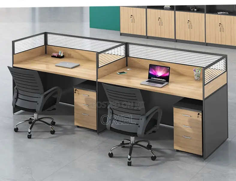 Office Workstation : 2-Person Straight Office Staff Workstation