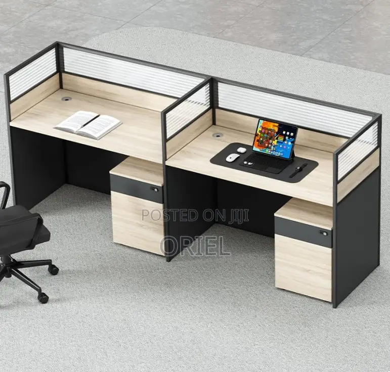 Office Workstation : 2-Person Straight Office Staff Workstation