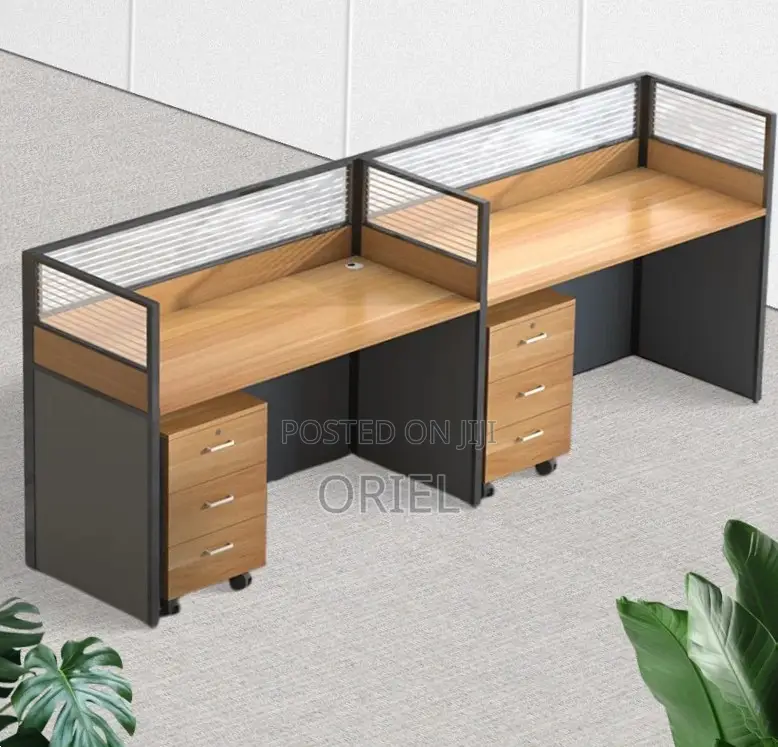 Office Workstation : 2-Person Straight Office Staff Workstation