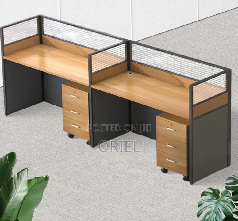 Office Workstation : 2-Person Straight Office Staff Workstation