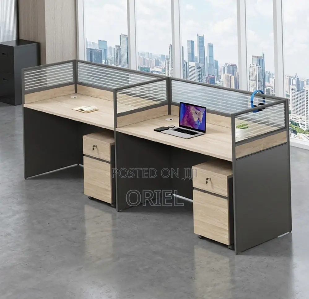 Office Workstation : 2-Person Straight Office Staff Workstation