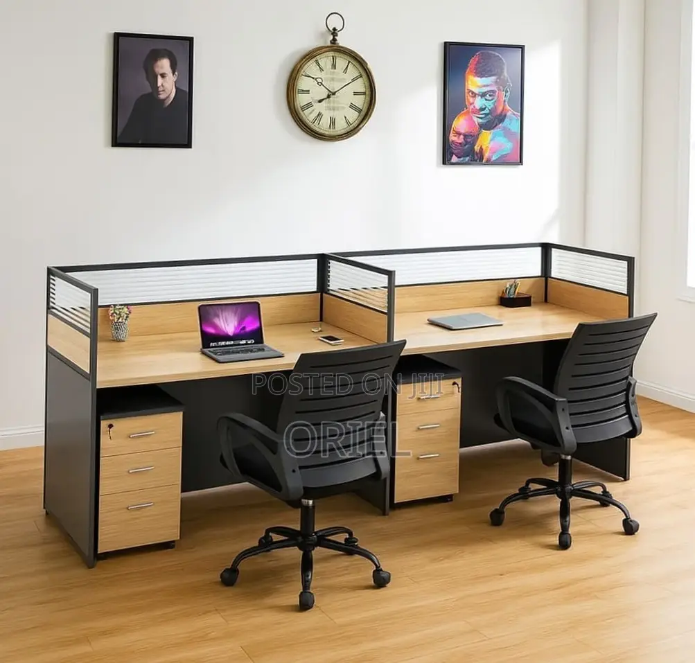 Office Workstation : 2-Person Straight Office Staff Workstation