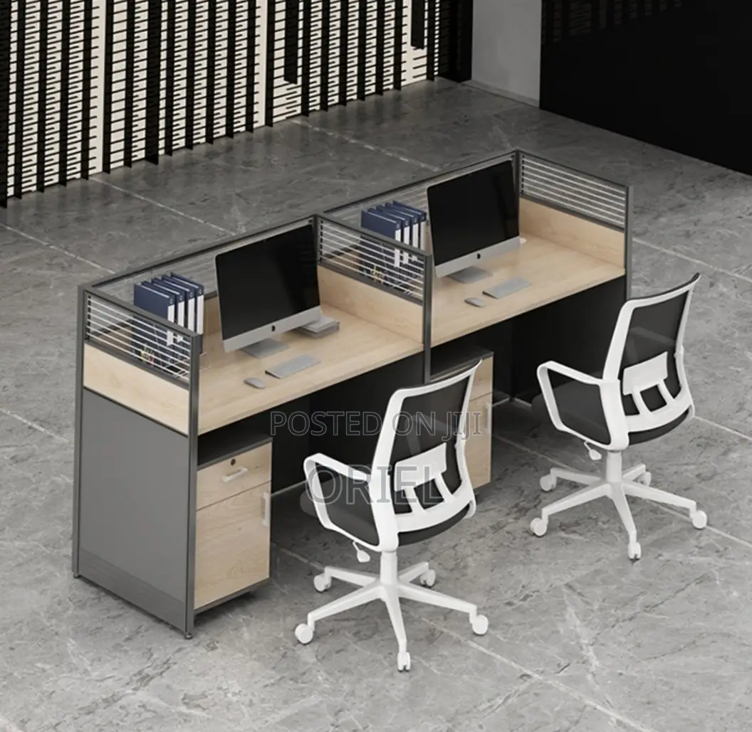 Office Workstation : 2-Person Straight Office Staff Workstation