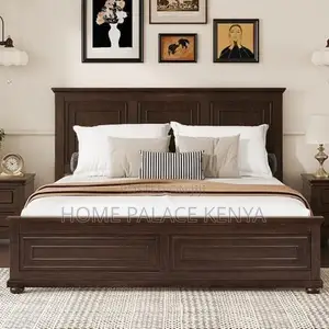 Bed; Luxury Contemporary Mahogany Wooden Bed for Master Bedroom Decor