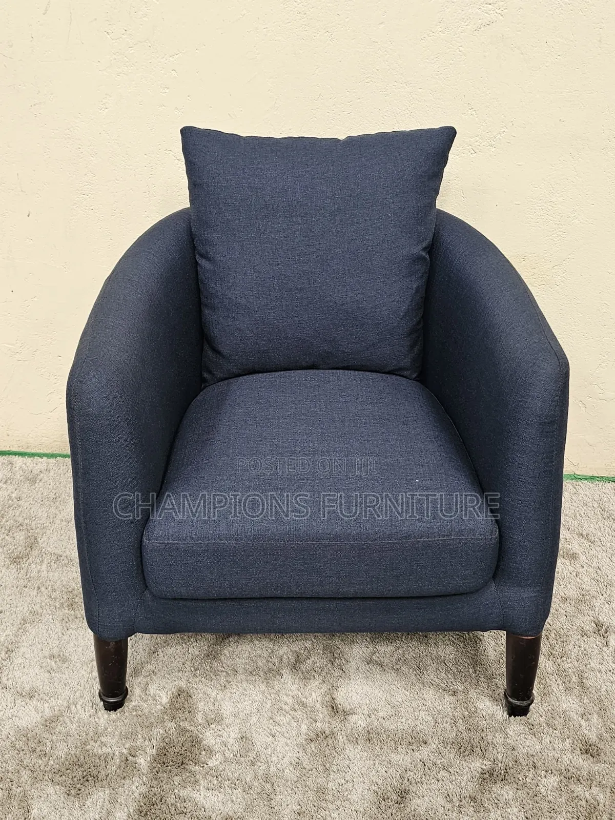 Navy Blue Tub Accent Armchair