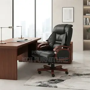 Office Chairs; Executive Heavy Cushioned Leather Office Boss Chair