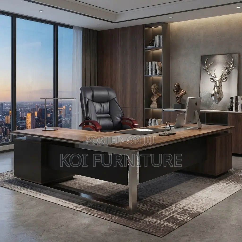 Office Chairs; Executive Heavy Cushioned Leather Office Boss Chair