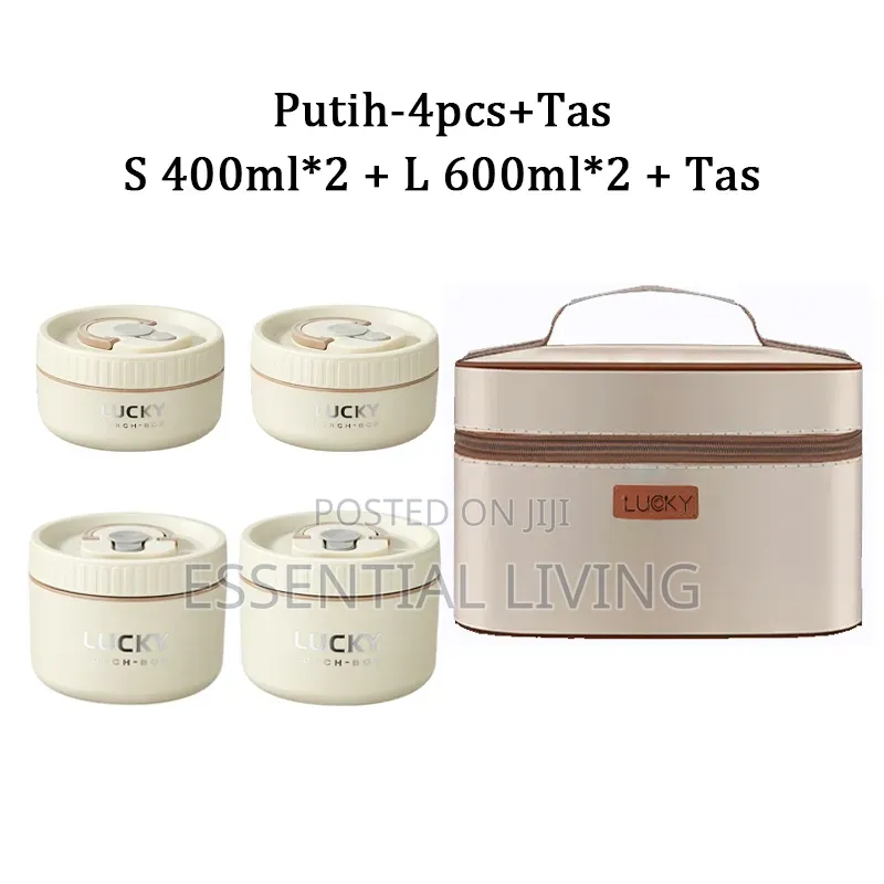 Lunch Box Stainless Steel 4 in 1 Set With Thermal Insulated Bag