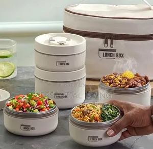 Lunch Box Stainless Steel 4 in 1 Set With Thermal Insulated Bag