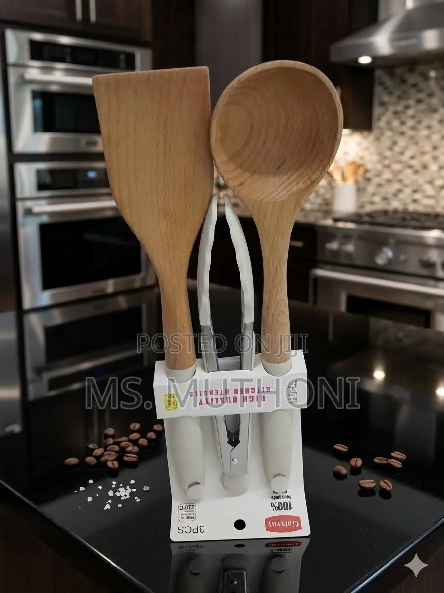 3PCS Wooden Cooking Utensils Kit