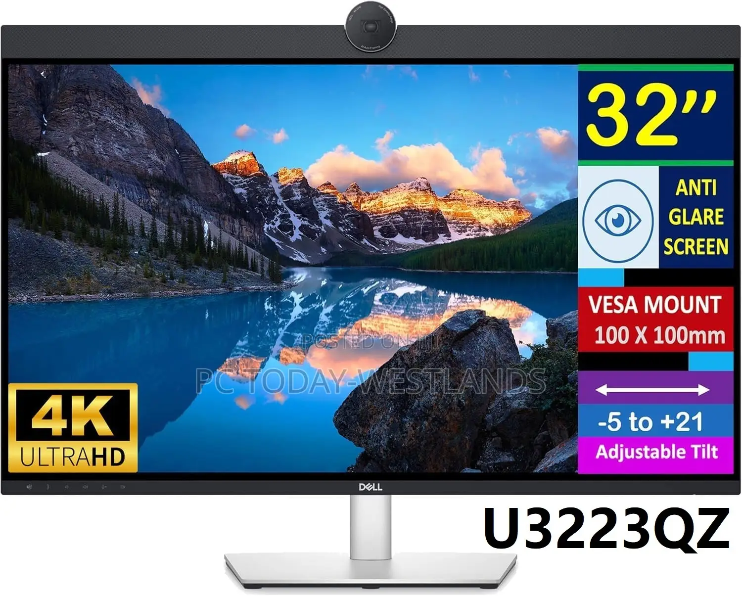 Dell UltraSharp U3223QZ 32" 4K UHD IPS Video Conferencing Monitor
