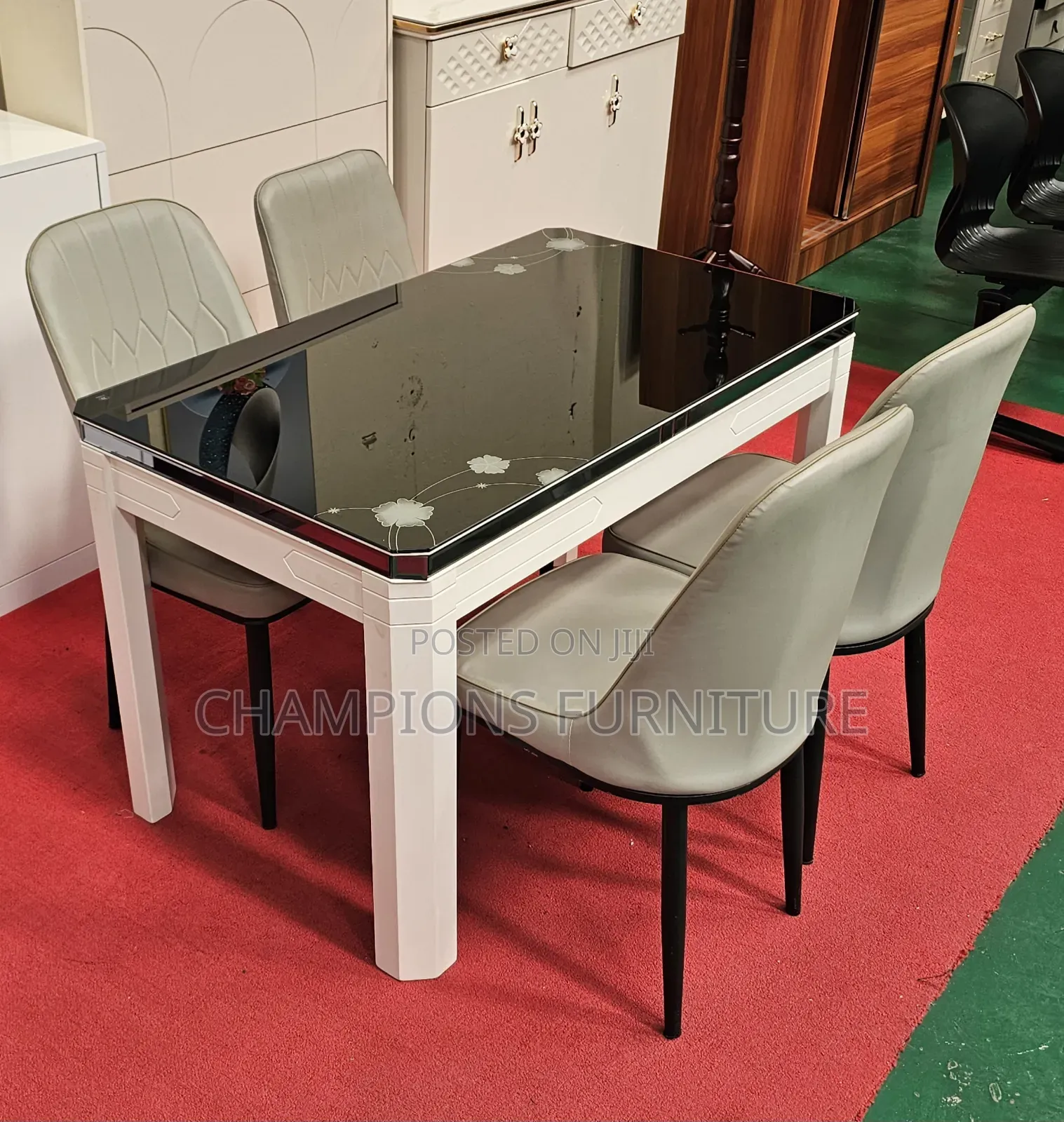 Element Glasstop Dining Table and Chairs Set