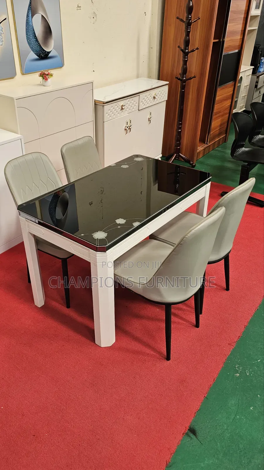 Element Glasstop Dining Table and Chairs Set