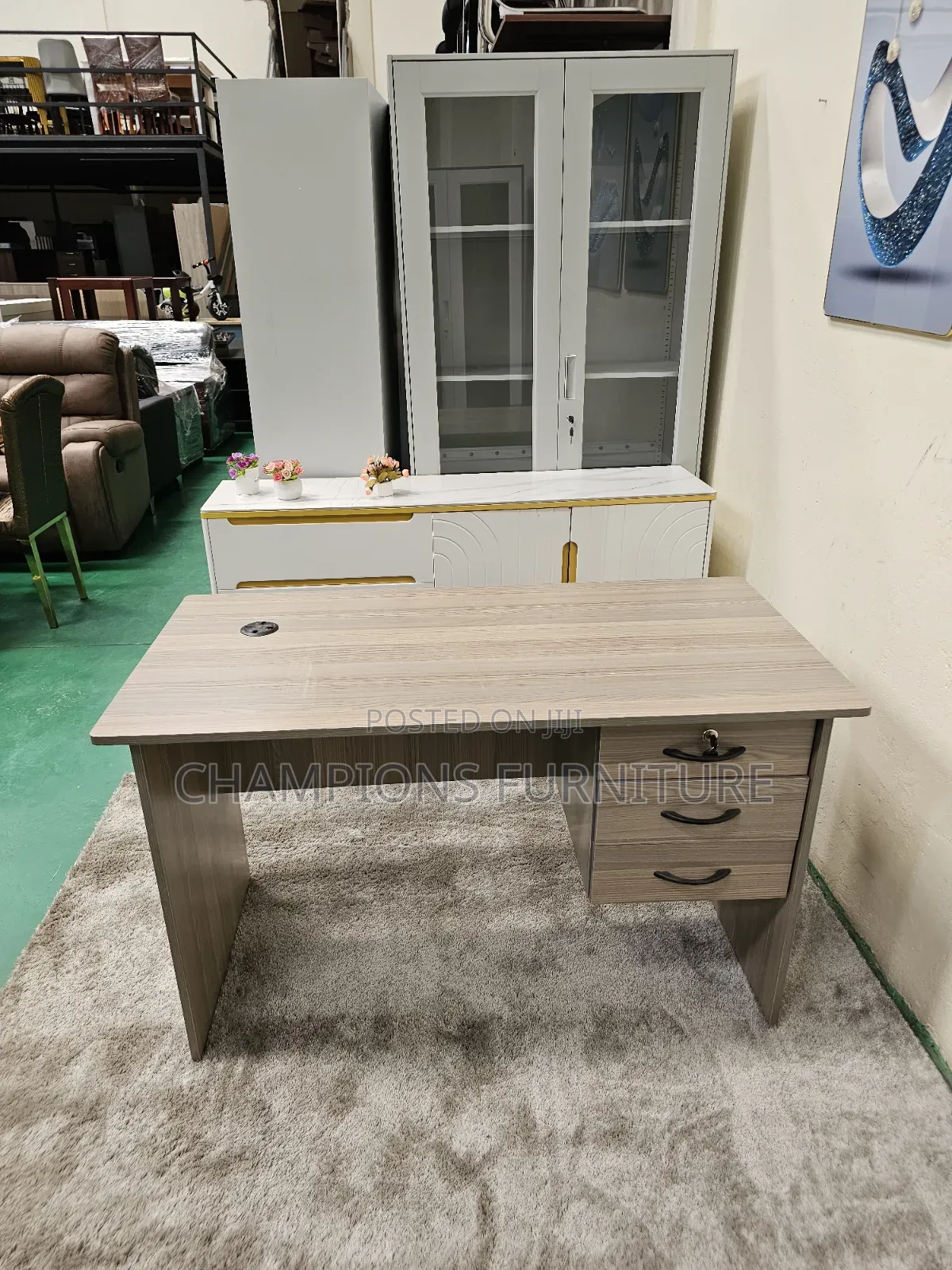 1.4M Compact Oak Office Desk