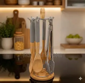 Minimalist Non-Stick Silicone & Bamboo Kitchen Cooking Tools