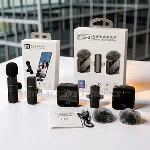 K9,f15-2 Wireless Lavalier Microphone 2TX Receiver for iPhone