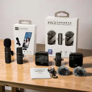 K9,f15-2 Wireless Microphone 2TX Clip-on Mic for Phone Vlogging