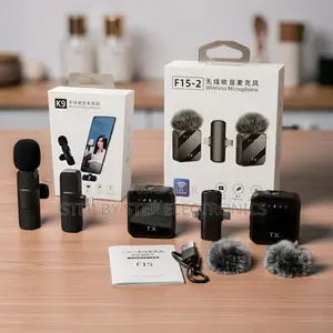 K9,f15-2 Wireless Lavalier Mic 2TX Noise Reduction for Video
