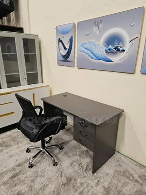 Sleek Professional Grey Office Desk