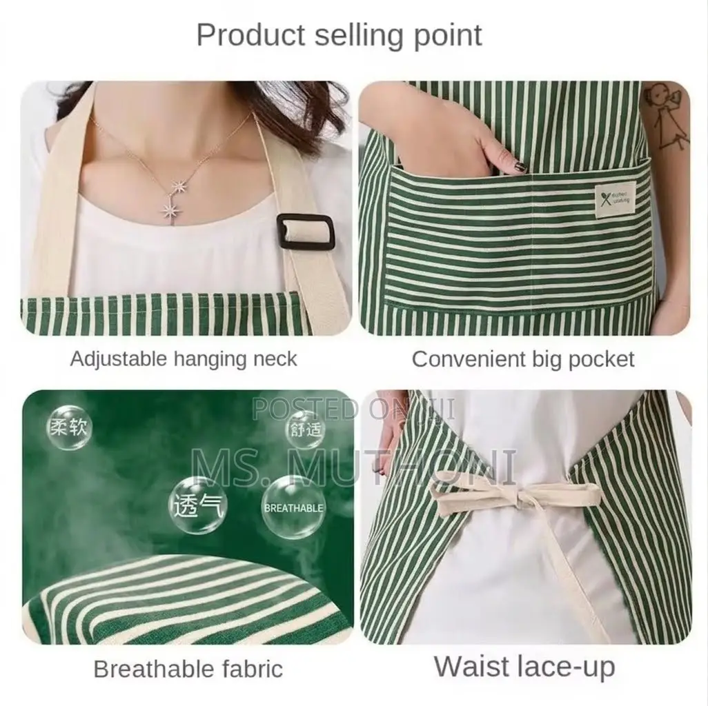 Stripes Cotton Linen Aprons